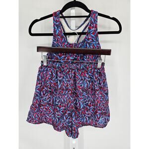 Vintage 1990s In Sport Womens Sz M Shorts and Sports Bra Matching Set Abstract